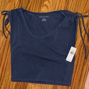 American Eagle Outfitters Women's Blue Crop Top